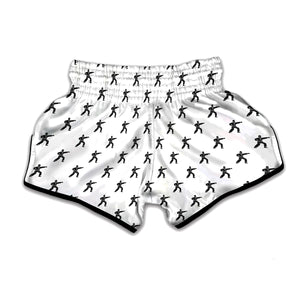 Karate Fighter Pattern Print Muay Thai Boxing Shorts