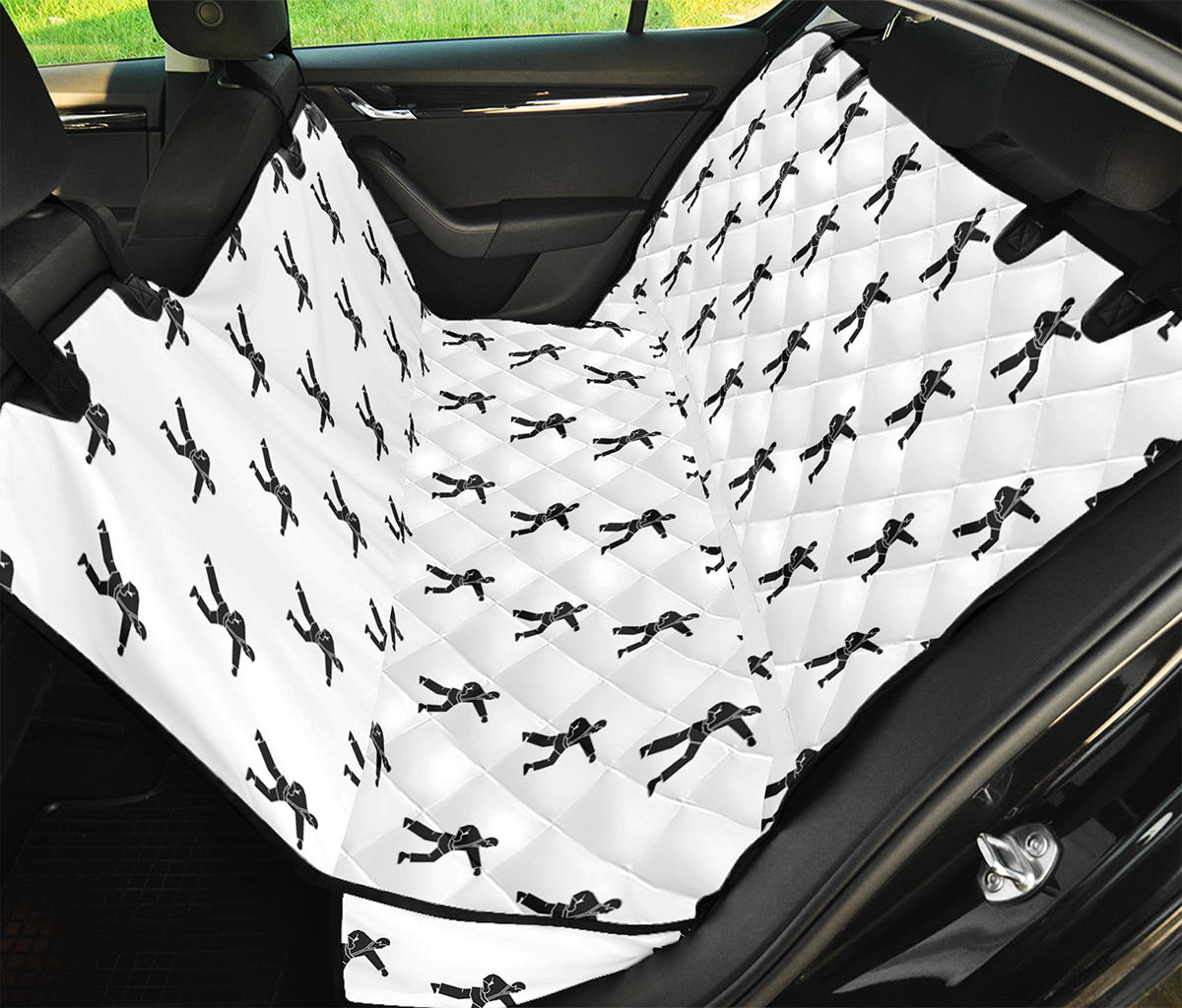 Karate Fighter Pattern Print Pet Car Back Seat Cover