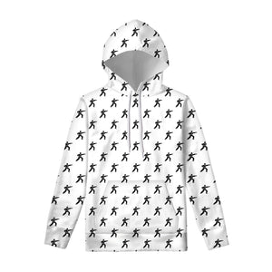 Karate Fighter Pattern Print Pullover Hoodie