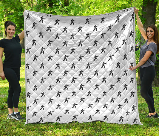 Karate Fighter Pattern Print Quilt