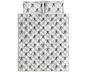 Karate Fighter Pattern Print Quilt Bed Set
