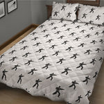 Karate Fighter Pattern Print Quilt Bed Set