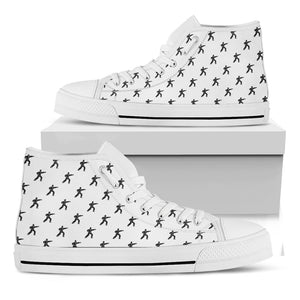 Karate Fighter Pattern Print White High Top Shoes