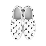 Karate Fighter Pattern Print White Slip On Shoes