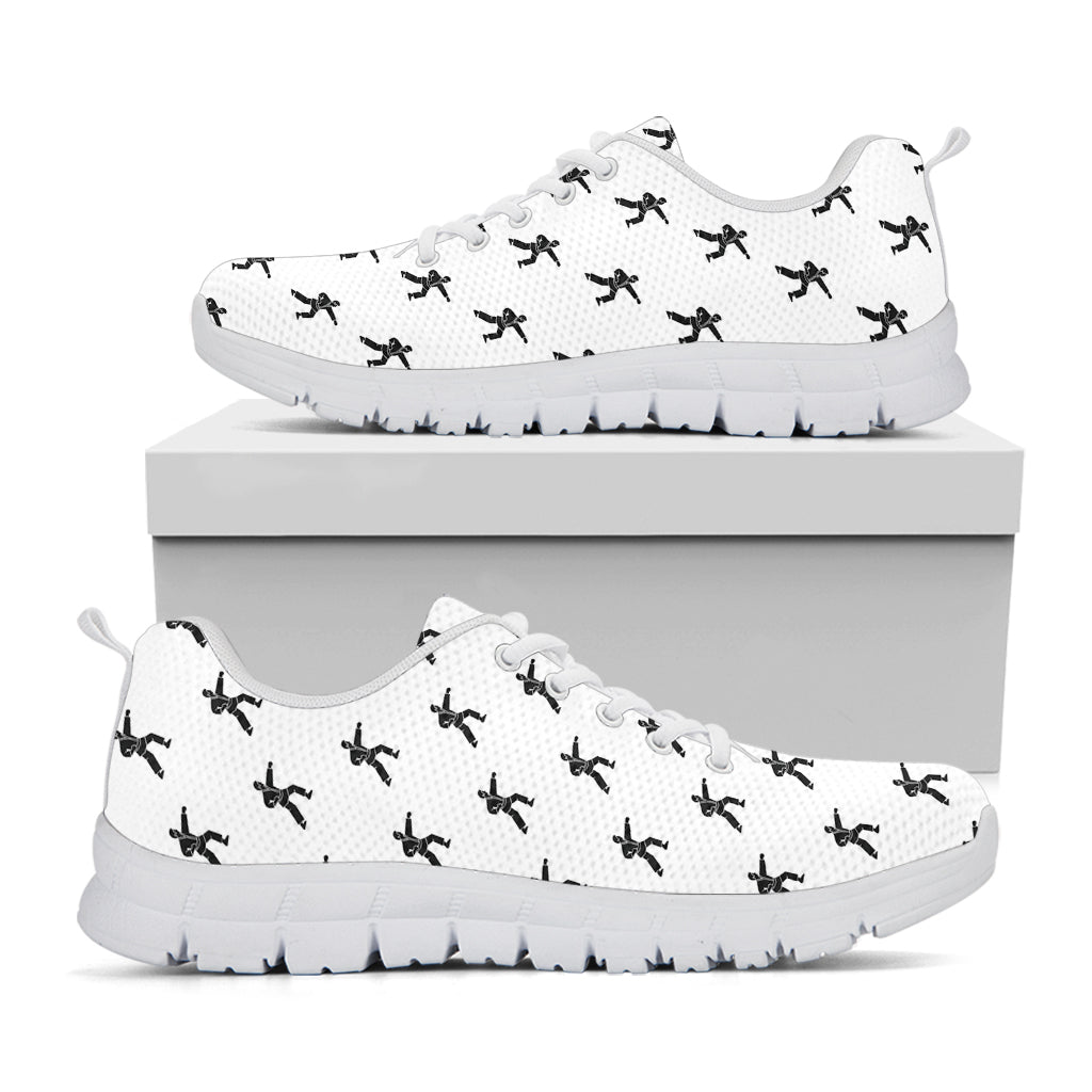 Karate Fighter Pattern Print White Sneakers