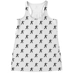 Karate Fighter Pattern Print Women's Racerback Tank Top