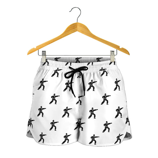 Karate Fighter Pattern Print Women's Shorts