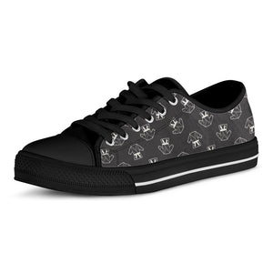 Karate Gi Pattern Print Black Low Top Shoes