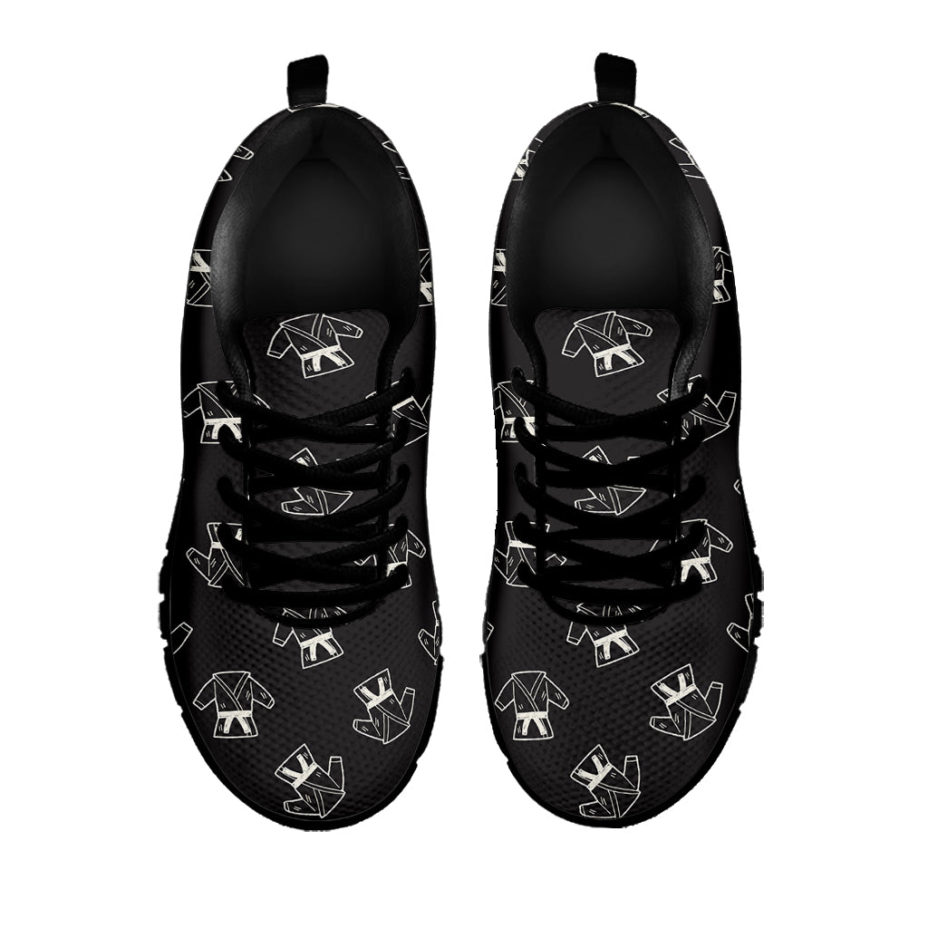 Karate Gi Pattern Print Black Sneakers