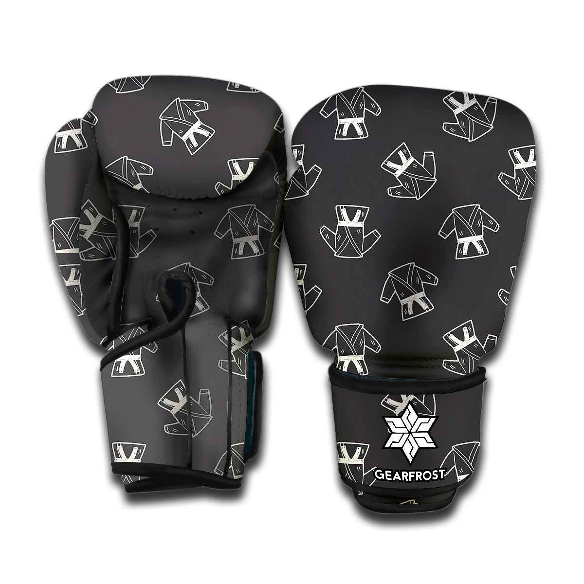 Karate Gi Pattern Print Boxing Gloves