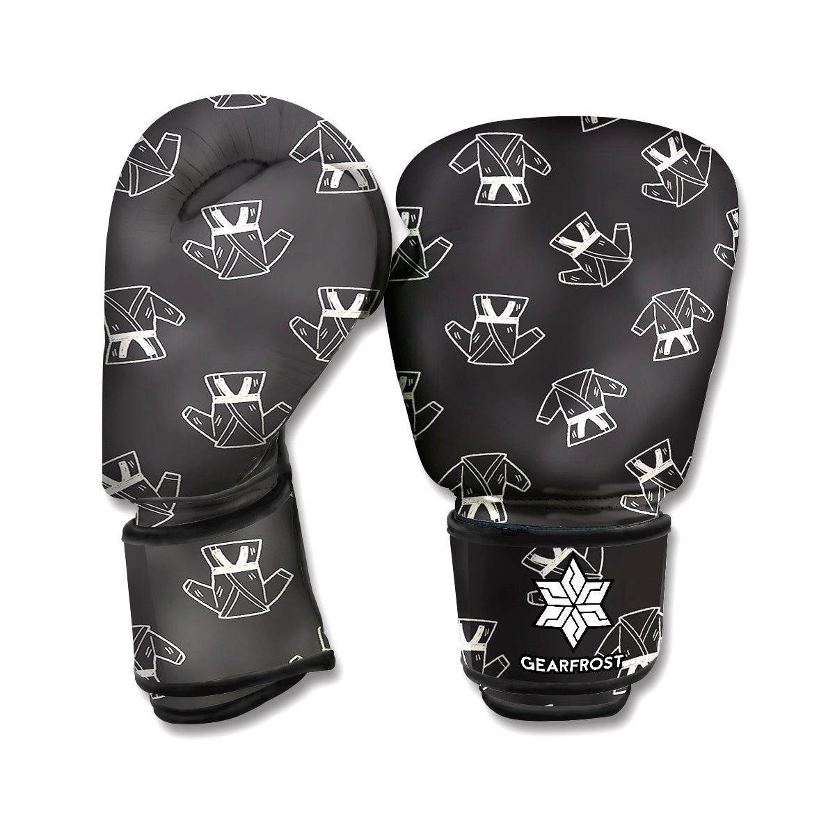 Karate Gi Pattern Print Boxing Gloves