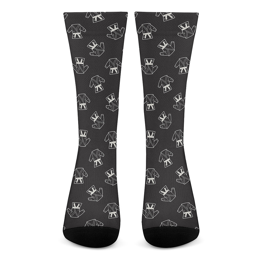 Karate Gi Pattern Print Crew Socks