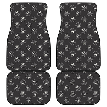 Karate Gi Pattern Print Front and Back Car Floor Mats