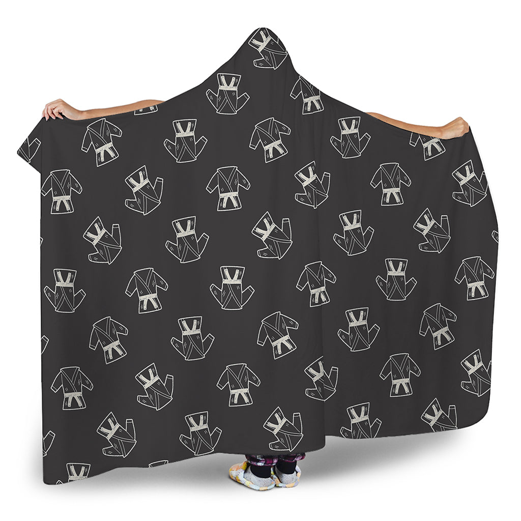 Karate Gi Pattern Print Hooded Blanket