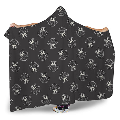 Karate Gi Pattern Print Hooded Blanket