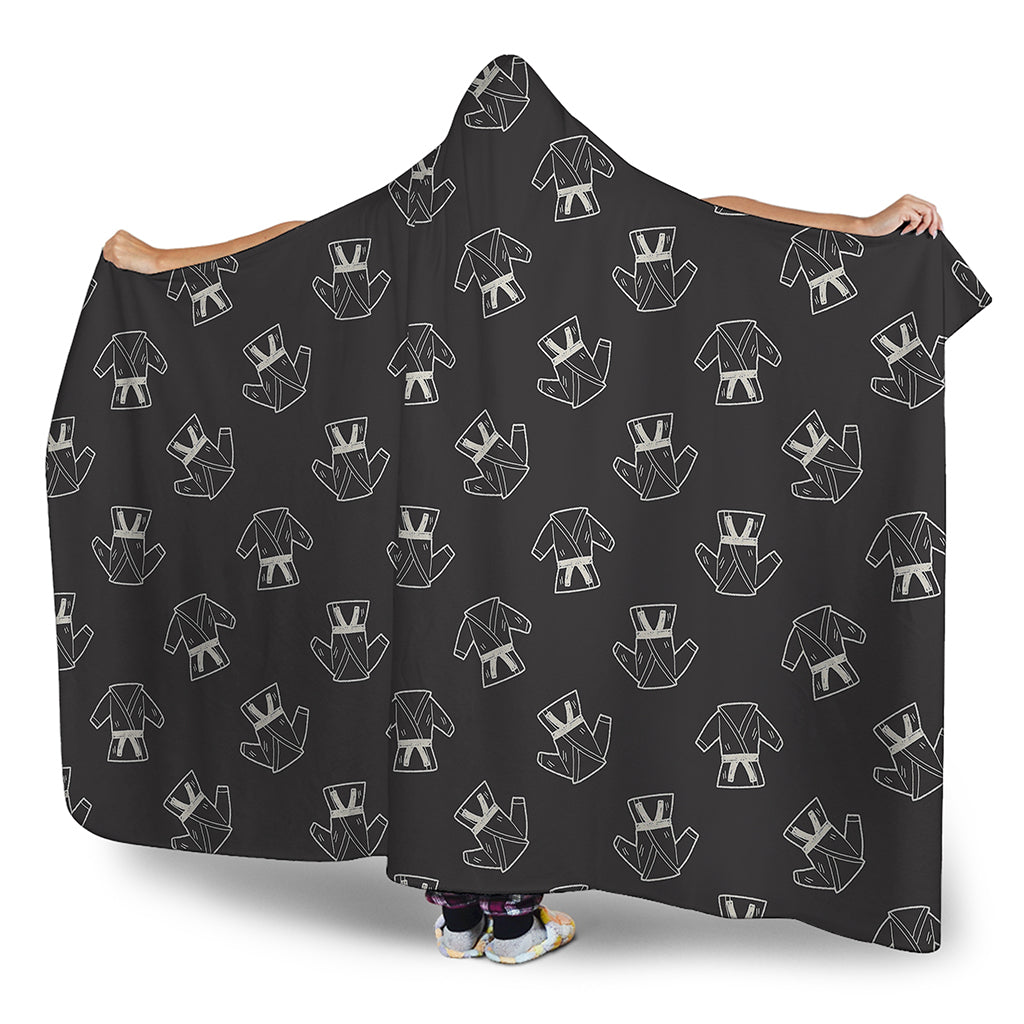 Karate Gi Pattern Print Hooded Blanket