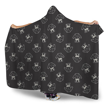 Karate Gi Pattern Print Hooded Blanket