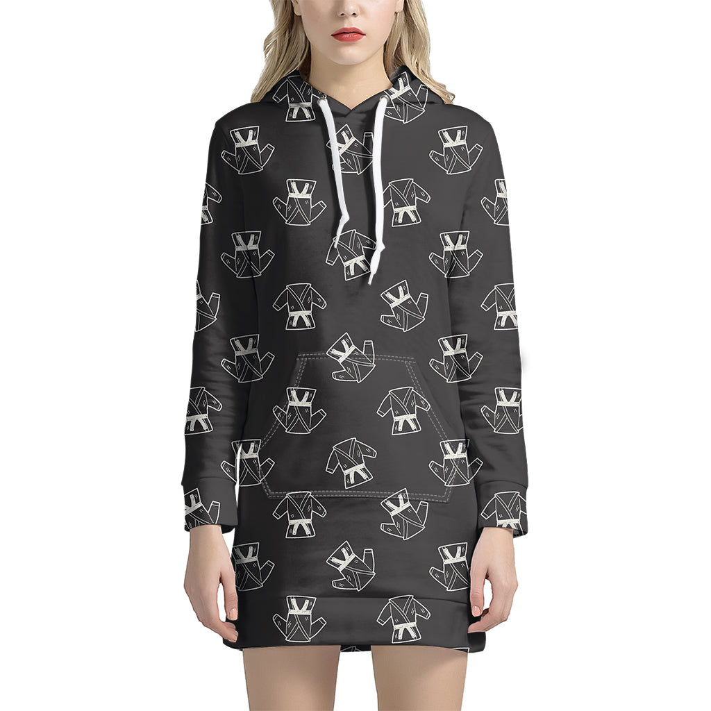 Karate Gi Pattern Print Hoodie Dress