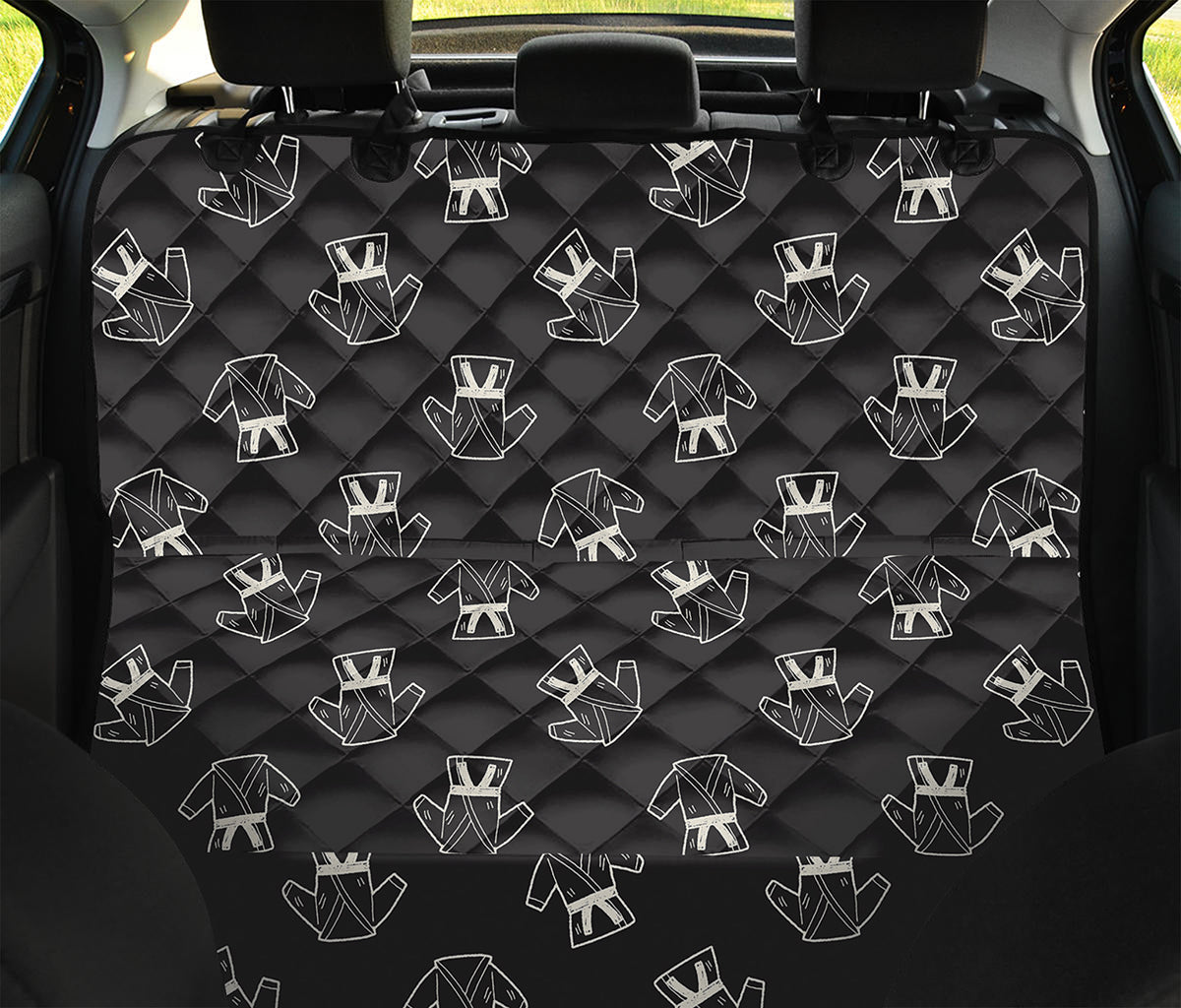 Karate Gi Pattern Print Pet Car Back Seat Cover