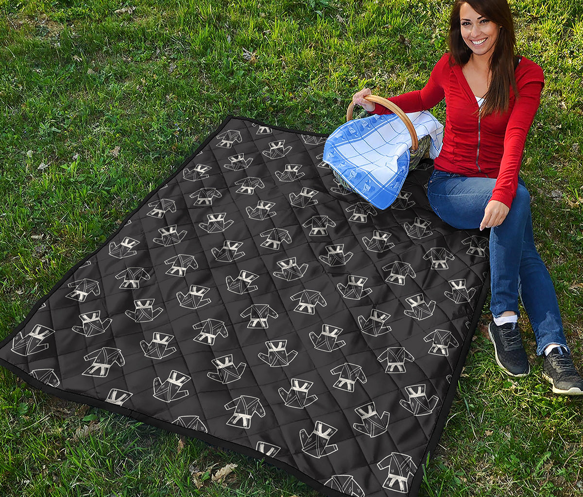 Karate Gi Pattern Print Quilt
