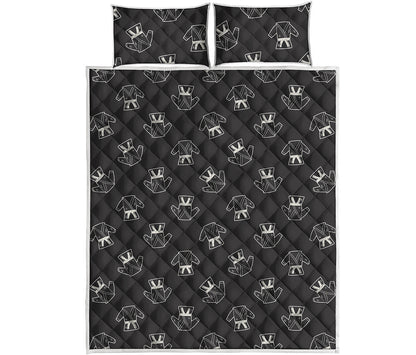 Karate Gi Pattern Print Quilt Bed Set