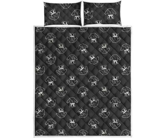 Karate Gi Pattern Print Quilt Bed Set