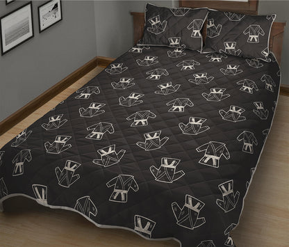 Karate Gi Pattern Print Quilt Bed Set