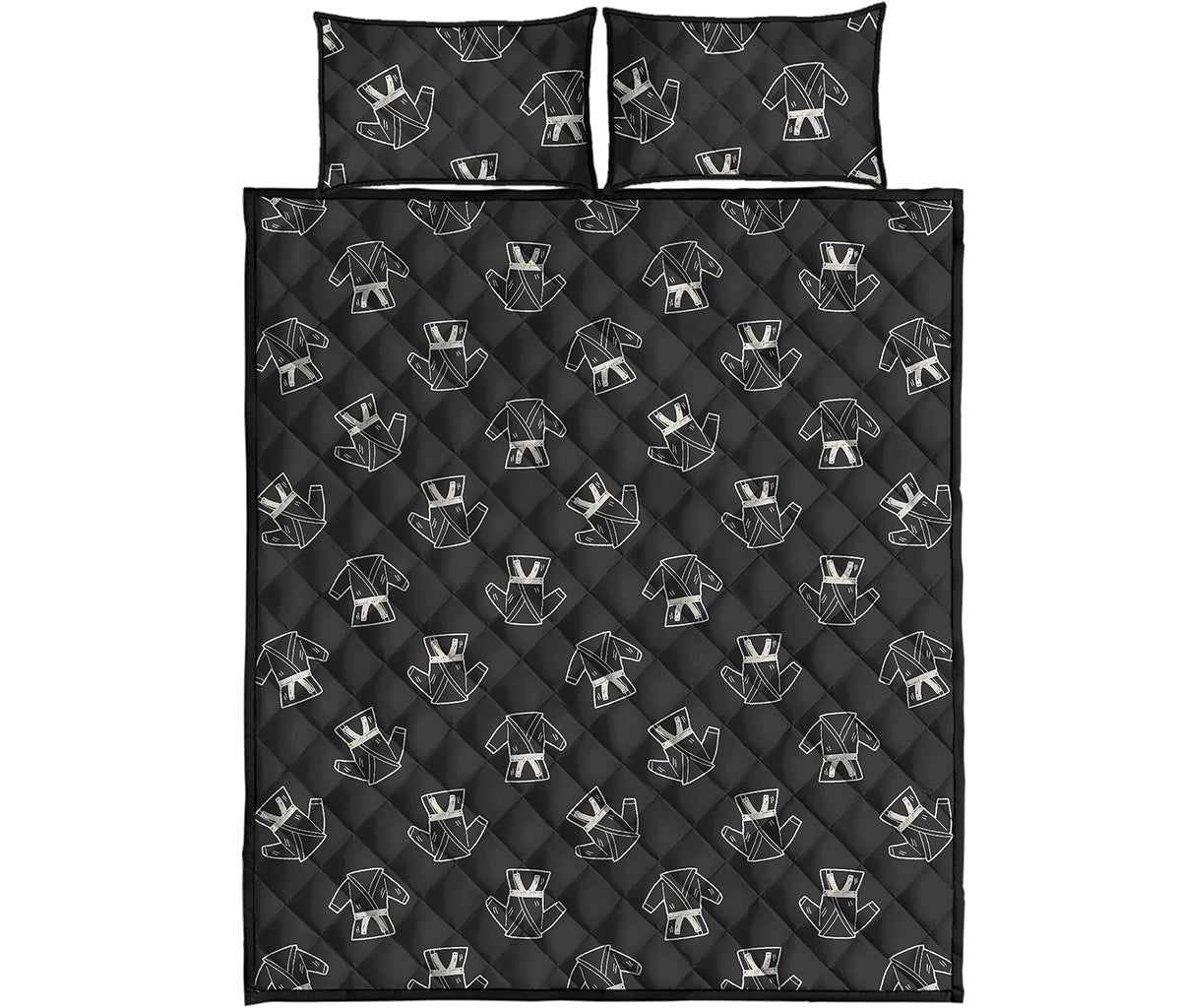 Karate Gi Pattern Print Quilt Bed Set