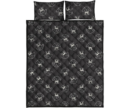 Karate Gi Pattern Print Quilt Bed Set