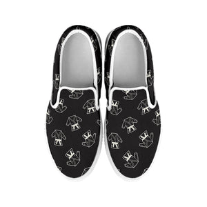 Karate Gi Pattern Print White Slip On Shoes