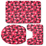 Karate Pattern Print 3 Piece Bath Mat Set