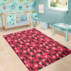 Karate Pattern Print Area Rug