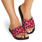 Karate Pattern Print Black Slide Sandals