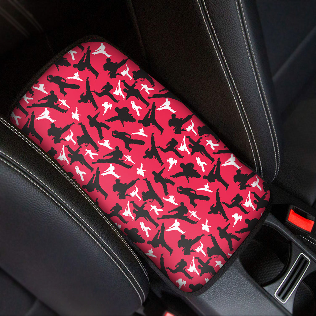 Karate Pattern Print Car Center Console Cover