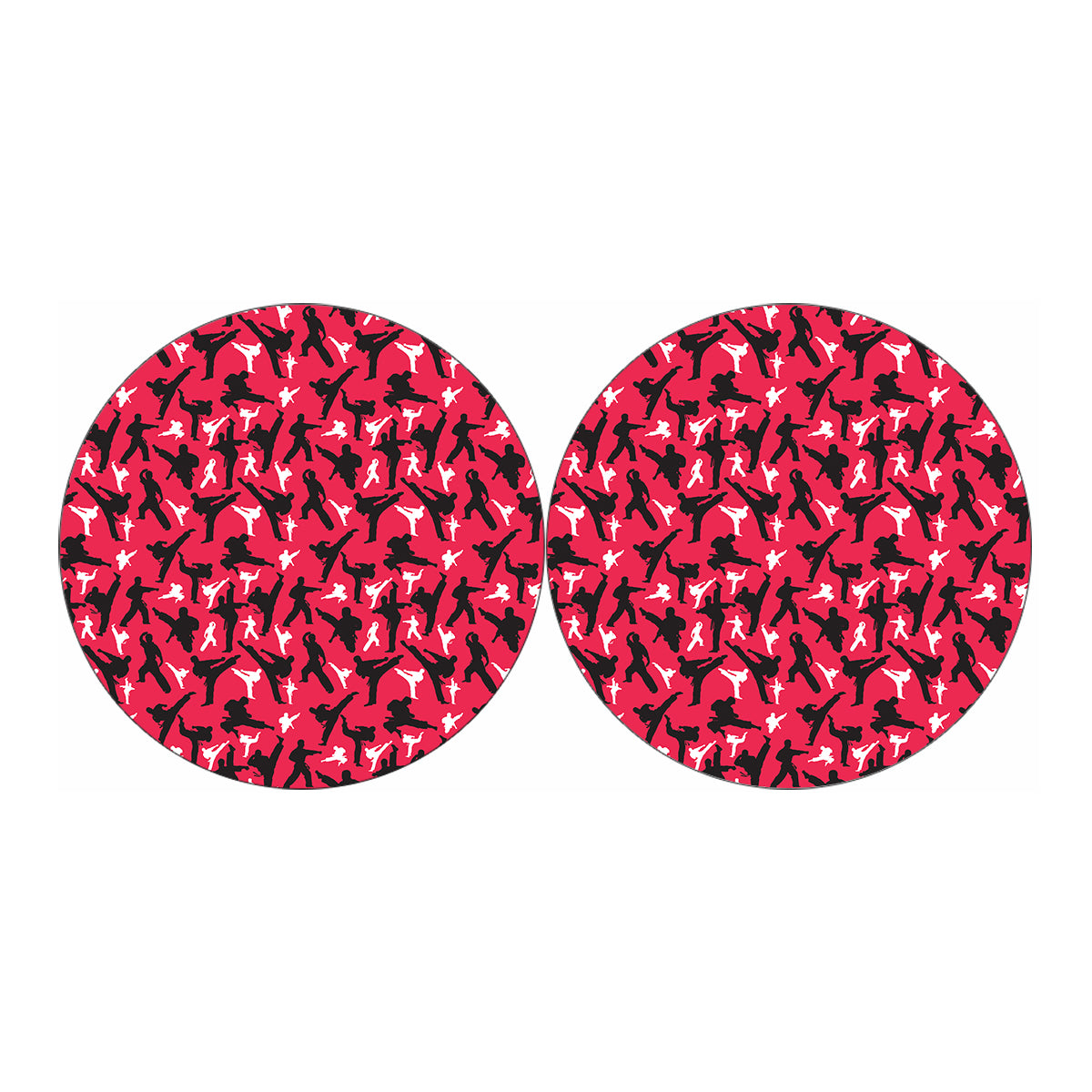 Karate Pattern Print Car Coasters