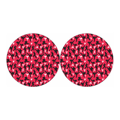 Karate Pattern Print Car Coasters