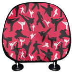 Karate Pattern Print Car Headrest Covers