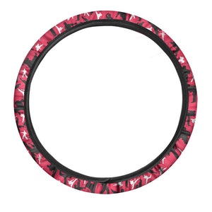 Karate Pattern Print Car Steering Wheel Cover