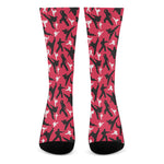 Karate Pattern Print Crew Socks
