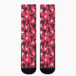 Karate Pattern Print Crew Socks