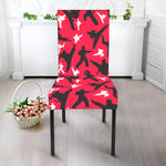 Karate Pattern Print Dining Chair Slipcover