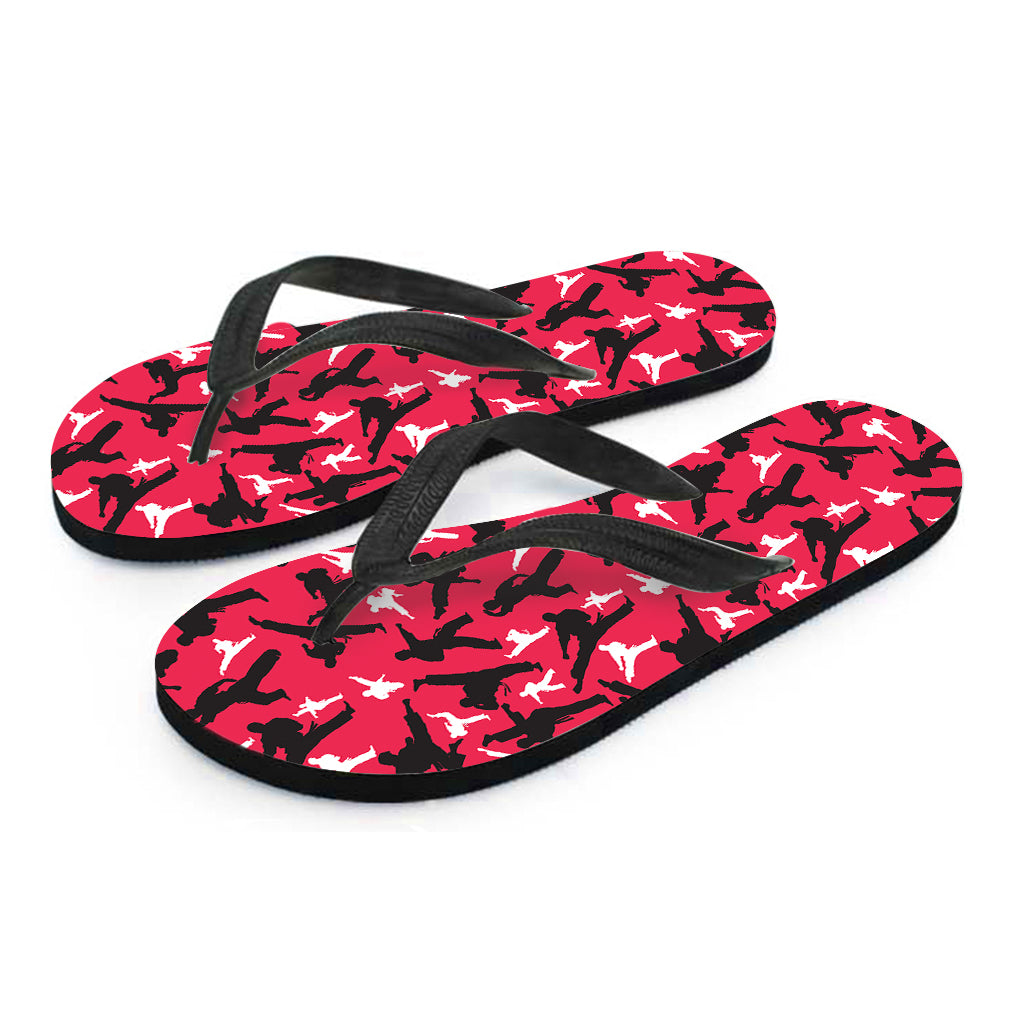 Karate Pattern Print Flip Flops