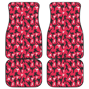 Karate Pattern Print Front and Back Car Floor Mats