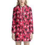 Karate Pattern Print Hoodie Dress