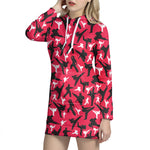 Karate Pattern Print Hoodie Dress