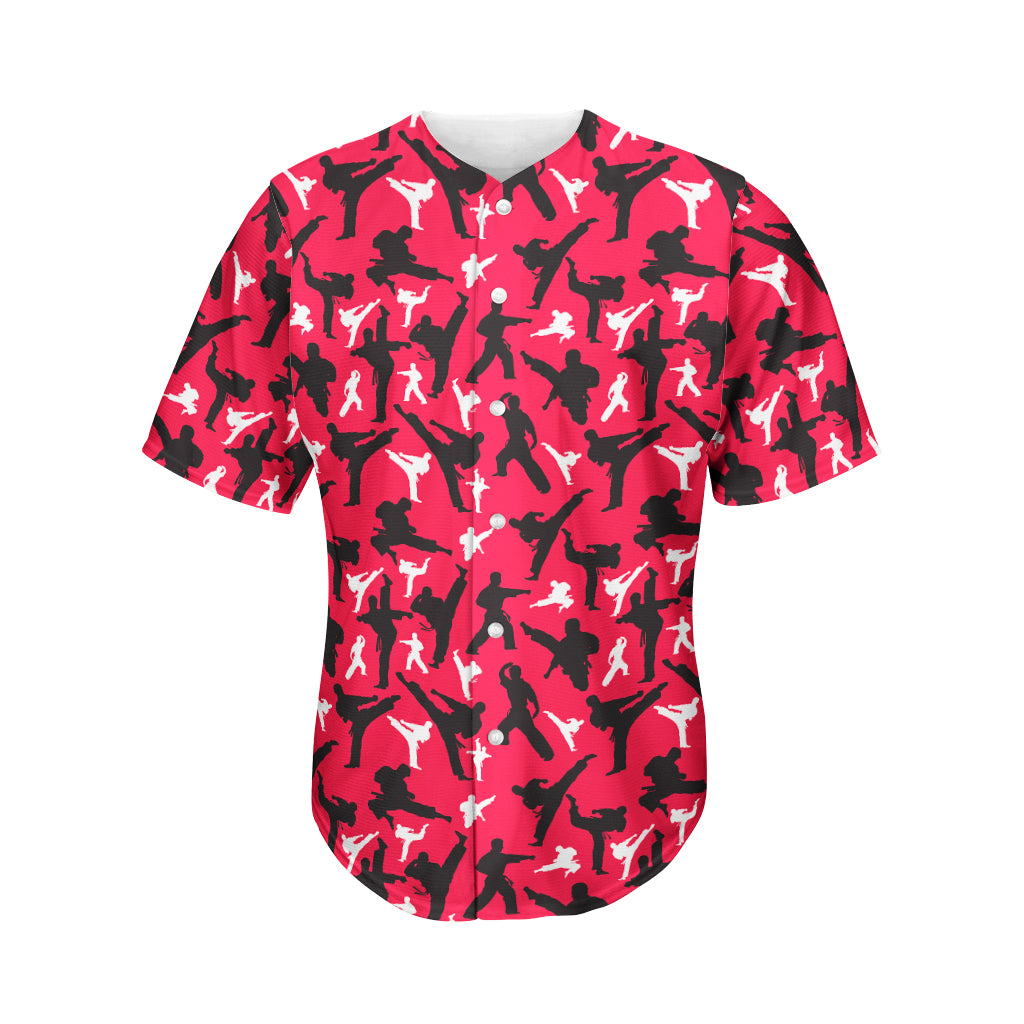 Karate Pattern Print Men's Baseball Jersey