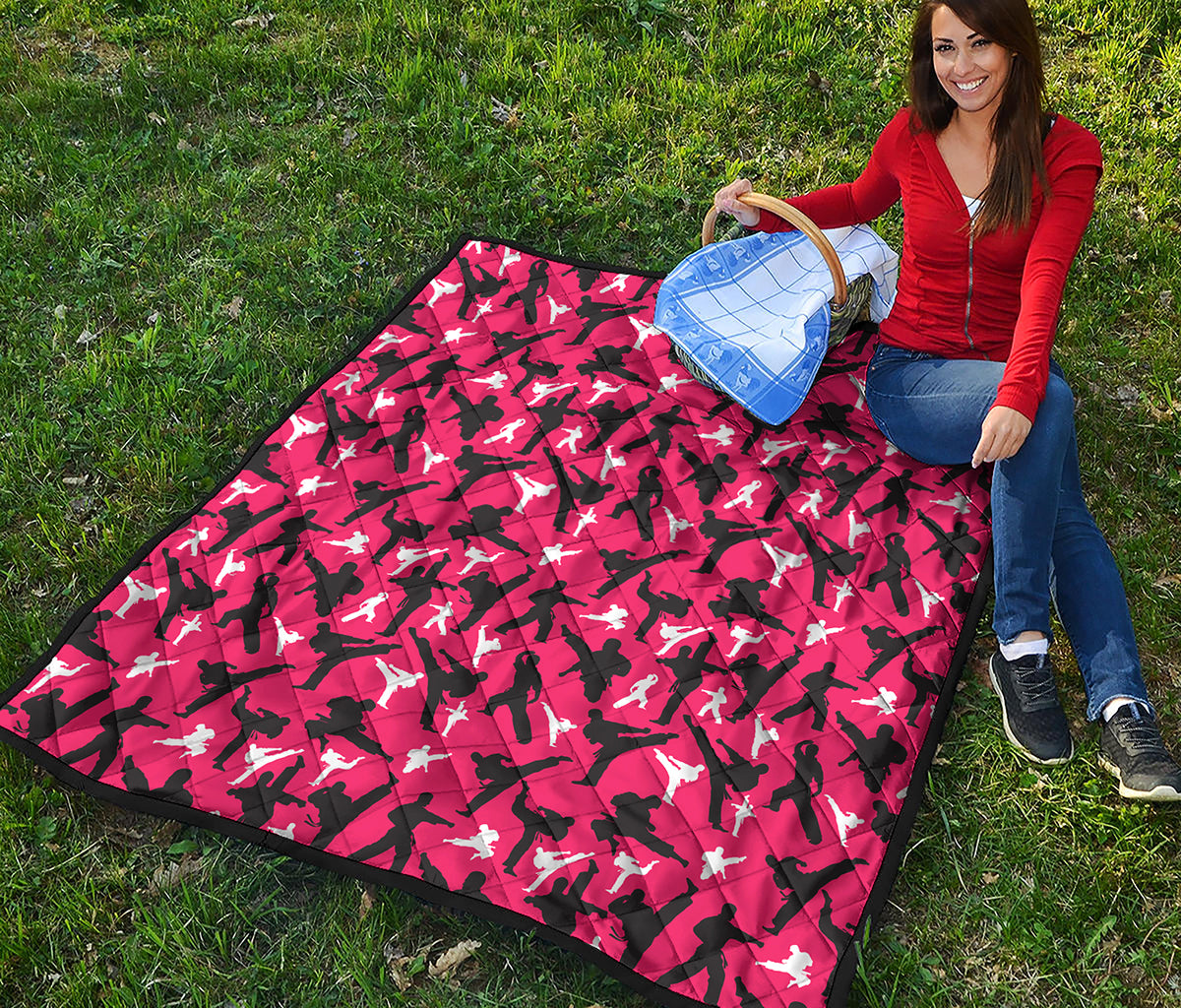 Karate Pattern Print Quilt