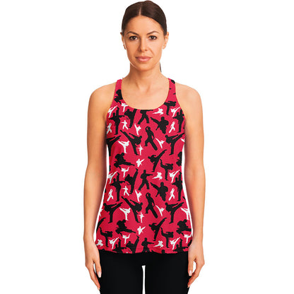Karate Pattern Print Women's Racerback Tank Top