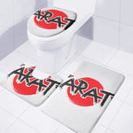 Karate Text Print 3 Piece Bath Mat Set