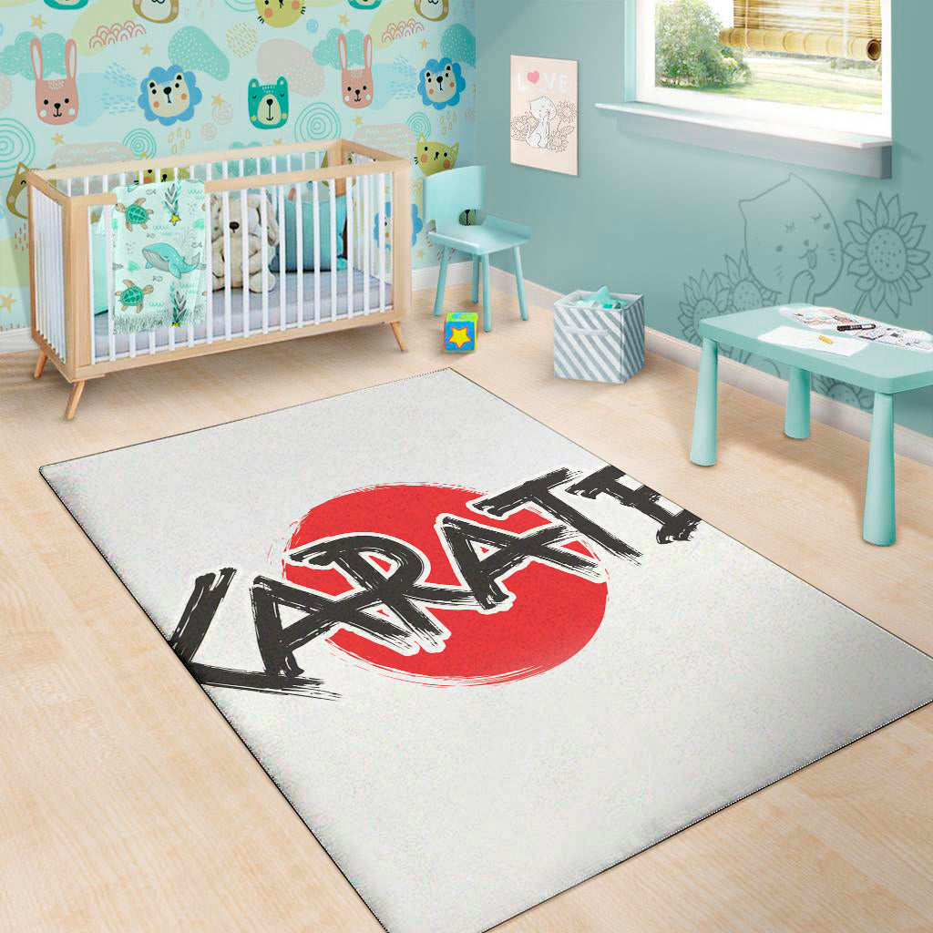 Karate Text Print Area Rug